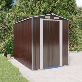 Garden Shed Dark Brown 75.6"x107.9"x87.8" Galvanized Steel