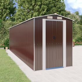 Garden Shed Dark Brown 75.6"x271.3"x87.8" Galvanized Steel