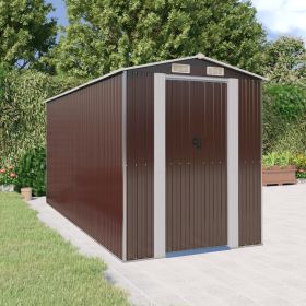 Garden Shed Dark Brown 75.6"x173.2"x87.8" Galvanized Steel