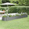 Garden Raised Bed Powder-coated Steel 144.9"x31.5"x14.2" Gray