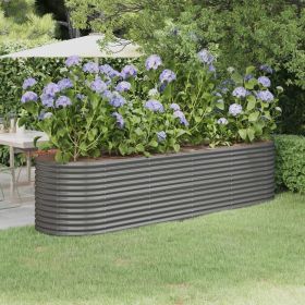 Garden Raised Bed Powder-coated Steel 116.5"x31.5"x26.8" Gray