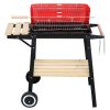 85*42*86cm Four Legs With Wheels Square Enamel Charcoal Oven Black Red