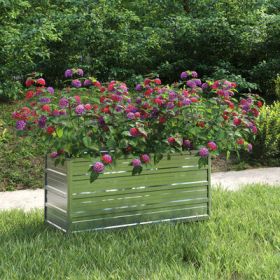 Garden Raised Bed 39.4"x15.7"x17.7" Galvanized Steel Silver