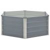 Raised Garden Bed 50.8"x50.8"x18.1" Galvanized Steel Gray