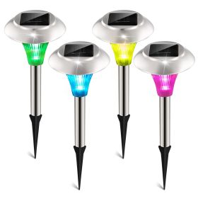 4Packs Solar Garden Lights Outdoor IP44 Waterproof Solar Pathway Lights Color Changing Landscape Lamps