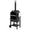 Outdoor Wood Fired Pizza Oven with Pizza Stone; Pizza Peel; Grill Rack; and Waterproof Cover for Backyard and Camping