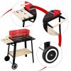 85*42*86cm Four Legs With Wheels Square Enamel Charcoal Oven Black Red