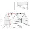 6' x 3' x 3' Portable Mini Greenhouse;  Outdoor Garden with Large Zipper Doors and Water/UV PE Cover;  White