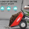 RedRock Wheelbarrow Utility Cart Electric Powered 24V DC 180W AGM Battery 330lbs (150kgs) Max Capacity Barrel Dump Material Debris Hauler