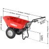 RedRock Wheelbarrow Utility Cart Electric Powered 24V DC 180W AGM Battery 330lbs (150kgs) Max Capacity Barrel Dump Material Debris Hauler