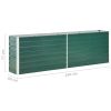 Garden Raised Bed Galvanized Steel 94.5"x15.7"x30.3" Green