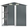 Garden Shed with Rack Gray 80.7"x51.2"x72" Iron