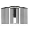 Garden Shed 101.2"x154.3"x71.3" Metal Gray