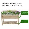 Raised Garden Bed Planter Box with Legs & Storage Shelf Wooden Elevated Vegetable Growing Bed for Flower/Herb/Backyard/Patio/Balcony 48.5x30x24.4in(co