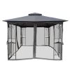 10x10 Outdoor Patio Gazebo Canopy Tent With Ventilated Double Roof And Mosquito net(Detachable Mesh Screen On All Sides),Suitable for Lawn, Garden, Ba