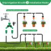 Garden Drip Irrigation Kit,164FT/50M Greenhouse Micro automatic Drip Irrigation system Kit with 1/4 inch 1/2 inch Blank Distribution Tubing Hose Adjus