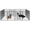 40" Outdoor Fence Heavy Duty Dog Pens 16 Panels Temporary Pet Playpen with Doors