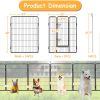 40" Outdoor Fence Heavy Duty Dog Pens 16 Panels Temporary Pet Playpen with Doors