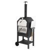 Outdoor Wood Fired Pizza Oven with Pizza Stone; Pizza Peel; Grill Rack; and Waterproof Cover for Backyard and Camping