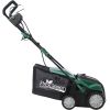 Garden Scarifier, 2-in-1 16INCH Dethatcher Scarifier,15 Amp Electric Lawn Dethatcher,Removable Collection Bag extra large 58QT