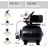 1.6HP Shallow Well Pump with Pressure Tank,garden water pump, Irrigation Pump,Automatic Water Booster Pump for Home Garden Lawn Farm, stainless steel