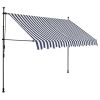 Manual Retractable Awning with LED 98.4" Blue and White