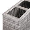 Garden Raised Bed with 4 Pots 31.5"x8.7"x31.1" Poly Rattan Gray