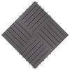 Decking Tiles 30 pcs Gray Wash 11.8"x11.8" Solid Acacia Wood