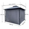 10x10 Ft Outdoor Patio Garden Gazebo Tent With Curtains,Gray