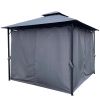 10x10 Ft Outdoor Patio Garden Gazebo Tent With Curtains,Gray