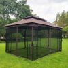 13x10 Outdoor Patio Gazebo Canopy Tent With Ventilated Double Roof And Mosquito net(Detachable Mesh Screen On All Sides),Suitable for Lawn, Garden, Ba