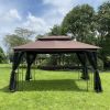 13x10 Outdoor Patio Gazebo Canopy Tent With Ventilated Double Roof And Mosquito net(Detachable Mesh Screen On All Sides),Suitable for Lawn, Garden, Ba