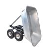 Folding car Poly Garden dump truck with steel frame, 10 inches. Pneumatic tire, 300 lb capacity body 55L silver