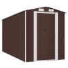 Garden Shed Dark Brown 75.6"x173.2"x87.8" Galvanized Steel