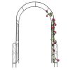 Metal Garden Arch W55'' x H94.5'' Garden Arbor Trellis Climbing Plants Support Rose Arch Outdoor Arch Black