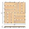 10 Pieces 12 x 12 Inch Acacia Wood Interlocking Check Deck Tiles