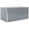 Raised Garden Bed 63"x31.5"x30.3" Galvanized Steel Gray