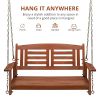 112*53*52cm 500lbs With Chain Double Wooden Swing Reddish Brown