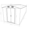 Garden Shed 101.2"x154.3"x71.3" Metal Gray