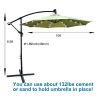 10 ft Outdoor Patio Umbrella Solar Powered LED Lighted Sun Shade Market Waterproof 8 Ribs Umbrella with Crank and Cross Base for Garden Deck Backyard