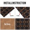 12" x 12" Interlocking Deck Tiles, Pack of 11 Outdoor Flooring Patio Tiles-Teak-AS