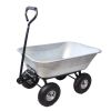 Folding car Poly Garden dump truck with steel frame, 10 inches. Pneumatic tire, 300 lb capacity body 55L silver