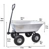 Folding car Poly Garden dump truck with steel frame, 10 inches. Pneumatic tire, 300 lb capacity body 55L silver