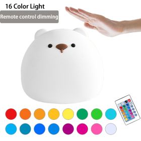 Child Led Night Silicone Light, USB Rechargeable Touch Sensor Colorful Lamp For Kids, Bedroom Bedside Touch Animal Bear Lantern Table Lamps Children's (Option: Remote Control)