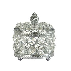 European Style Crystal Jewelry Box Iron Plating (Option: Silver-M)