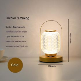 Metal Table Lamp Outdoor Camping Portable (Option: D Gold-USB)