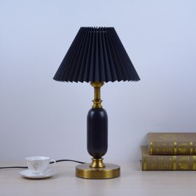 Warm Chinese Style Ceramic Wedding Master Bedroom Decorative Lamp (Option: Black-button switch-EU)