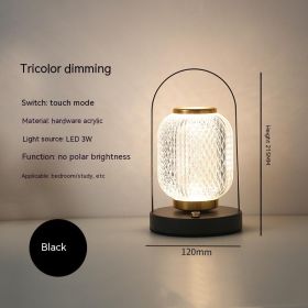 Metal Table Lamp Outdoor Camping Portable (Option: D Black-USB)