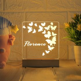 LED Bedside Lamp Children's Cartoon (Option: Butterfly-Seven colors of the spectrum-USB)