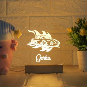 LED Bedside Lamp Children's Cartoon (Option: Racing-Monochrome-USB)